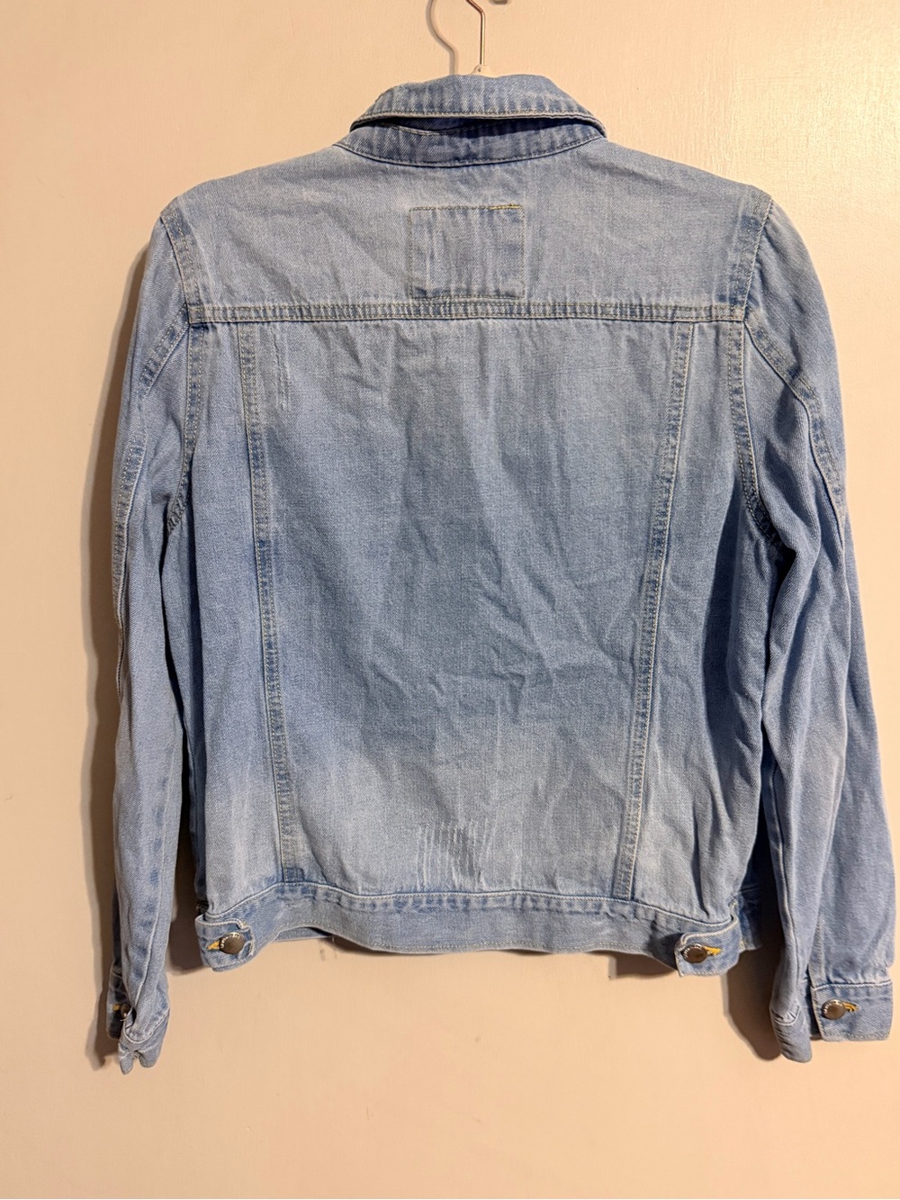 Jade & Ivory Embroidered Denim Jacket Medium Light Wash Floral Boho Jean Jacket - Picture 9 of 12